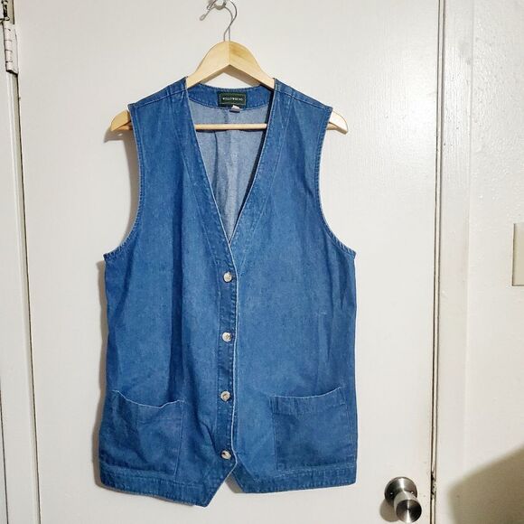 Willowbend 1980's Vintage Denim Vest Size Large - Picture 1 of 8